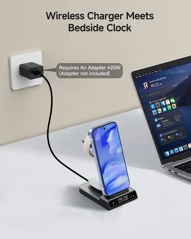 Alt view image 2 of 7 - Charger for Google Pixel Watch 3/2 (Not for Pixel Watch 4/1), 3 in 1 Wireless Charging Station for Google Pixel 10a/10 Pro/10/9a/9 Pro/9/8/7, for Pixel Buds Pro 2/Pro, SwanScout C01G2