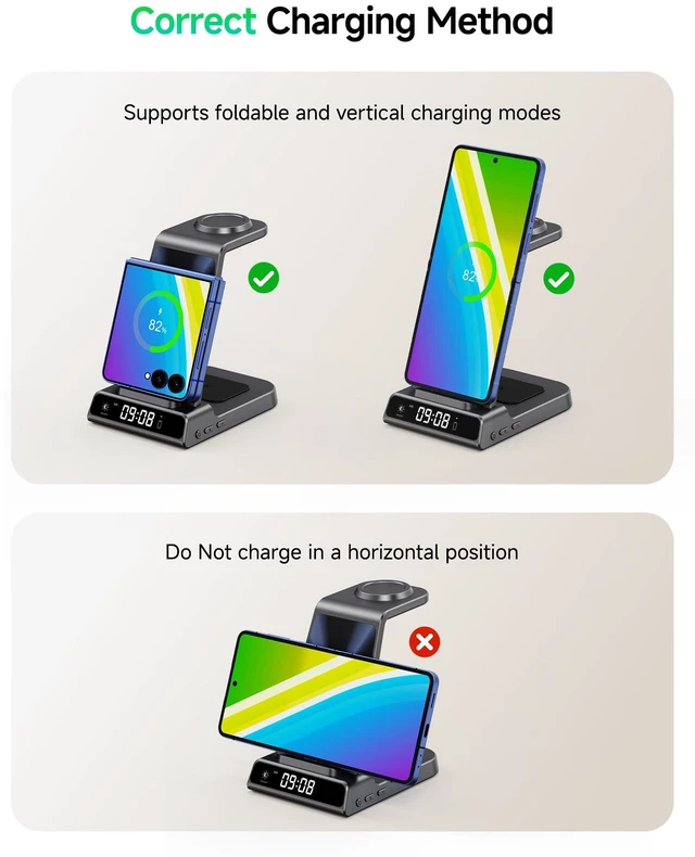 Alt view image 11 of 14 - SwanScout Charger Stand for Samsung Galaxy Z Flip 8/7/7 FE/6/5/4/3 | (Not for Galaxy Watch 9/Ultra 2) Charger for Galaxy Watch 8/8 Classic/Ultra/7/6/6 Classic/5/4, Galaxy Buds 4 Pro, No Adapter