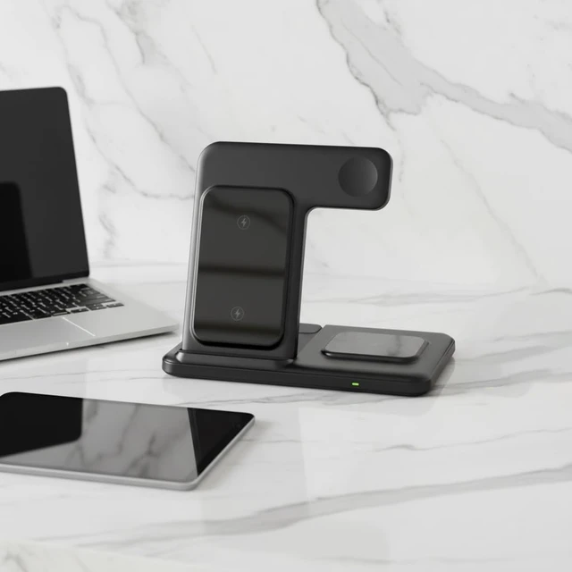 Alt view image 10 of 10 - SCS 3-in-1 Wireless Charging Station for iPhone, Apple Watch & AirPods