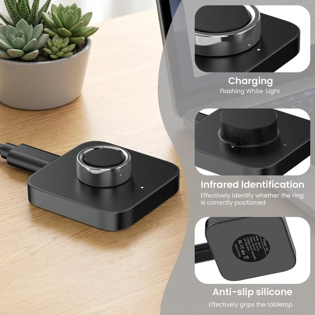 Alt view image 10 of 13 - Underhub Compatible with Oura Ring Gen 4 (Size 4) Charger Fast Charging Dock with Infrared Sensing,Auto Stop Protection, Indicator, Non-Slip Base, Charger for Smart Ring Includes 59 Inch USB-C Cable