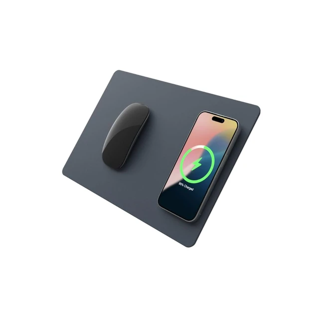 Alt view image 8 of 14 - POUT H3 - Portable Qi Wireless Charging Mouse Pad Mat for Laptops Charges w/iPhone, Airpod, Samsung Galaxy (Midnight Blue)