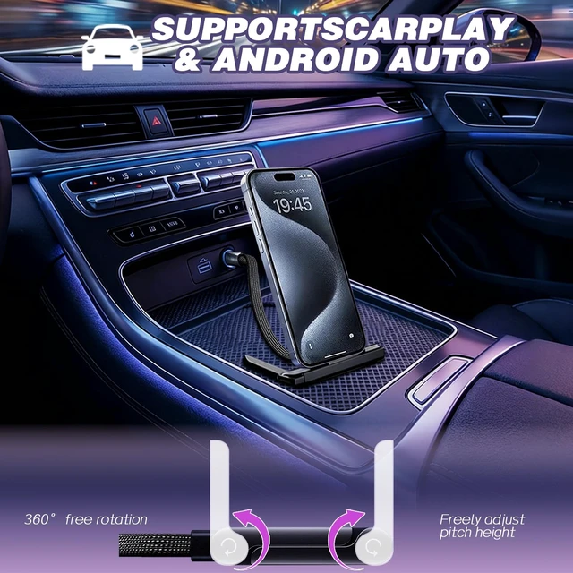 Alt view image 5 of 7 - 240W Braided Fast Charge Cable, 5 FT, 2-in-1 Flat Type-C | Built-in Phone Stand, Collapsible Standing, For Smartphones, Tablets, and Laptops