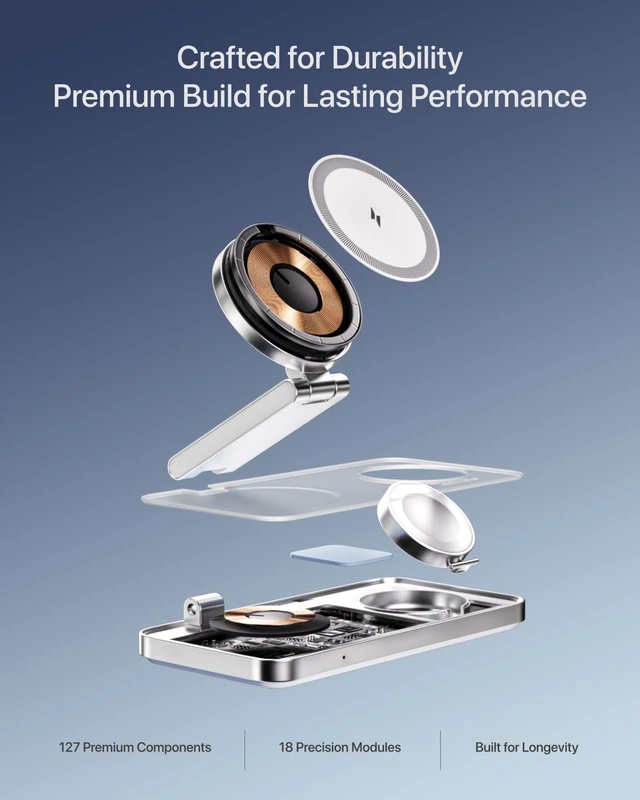 Alt view image 5 of 6 - Caxdon Qi2 3 in 1 Wireless Charging Station with Magnetic Charger for iPhone 16 Pro/16/16 Pro Max/15 Pro/15/15 Pro Max, for Apple Watch 9/Ultra 2/SE/8/7/6/5/4/3/2, for AirPods Pro/Pro 2/3 (whire)
