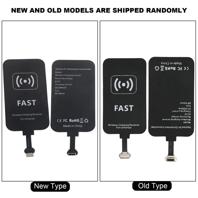 Alt view image 6 of 7 - 10W Fast Wireless Charging Receiver, 5V/2A Type C Wireless Charging Receiver - Charger Receiver Chip for Mobile Phones with USB-C