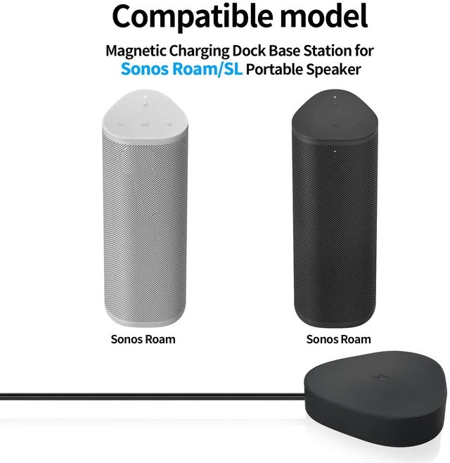 Alt view image 2 of 7 - ZLiT Charger Base for Sonos Roam Speaker Magnetic Charging Dock Station Base(Black)
