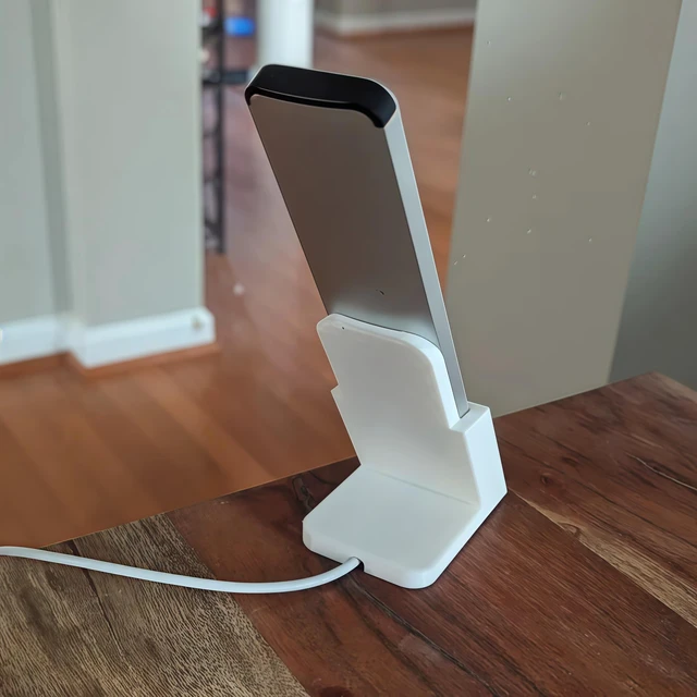 Alt view image 2 of 3 - Charging Dock for Siri Remote 3rd Gen | Sleek Holder with Cable Management Solution (White)