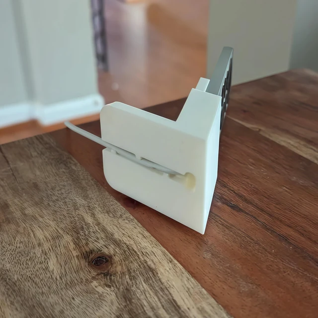 Alt view image 3 of 3 - Charging Dock for Siri Remote 3rd Gen | Sleek Holder with Cable Management Solution (White)
