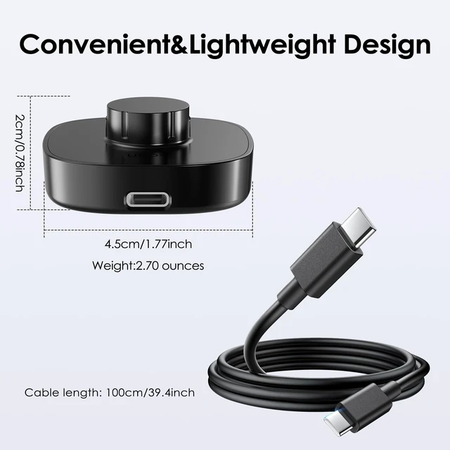 Alt view image 4 of 7 - BOVIPO Compatible with Oura Ring Gen4 Charger Fast Charging Dock with USB-C Cable for Smart Ring (Black, Size 5) (Charging Dock, Size 7)