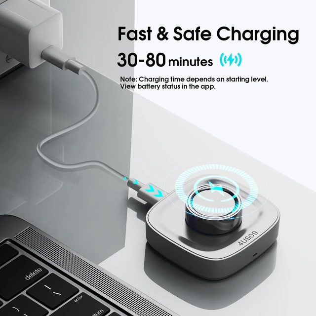 Alt view image 3 of 7 - Compatible with Oura Ring Gen 4 Charger - Size 11 | Portable Replacement Fast Charging Dock with USB-C Cable for Smart Ring