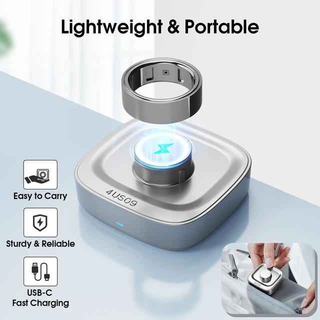 Alt view image 6 of 7 - Compatible with Oura Ring Gen 4 Charger - Size 11 | Portable Replacement Fast Charging Dock with USB-C Cable for Smart Ring