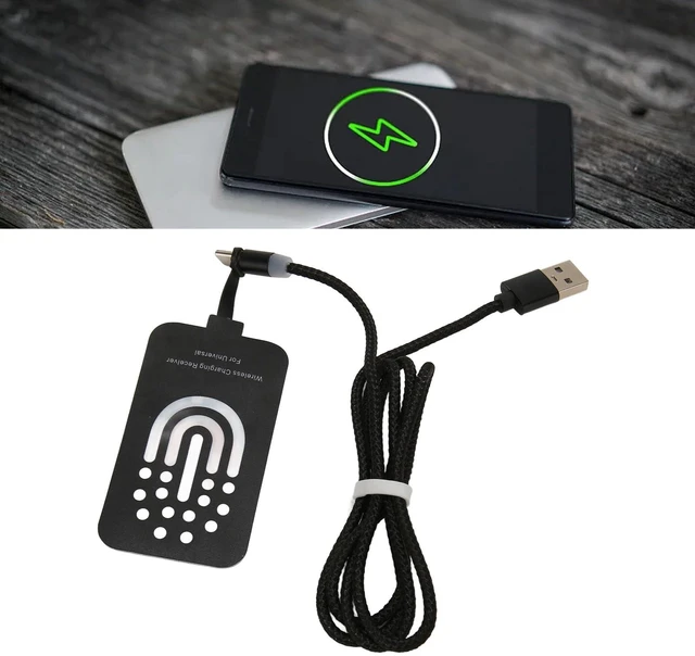 Alt view image 2 of 7 - Tiiyee Wireless Charging Receiver, USB C Wireless Charger Adapter Module | 2000mA 10W Thin Magnetic Back Patch Compatible Most Type C Smartphones Dual Purpose with Magnetic Suction Charging Wire