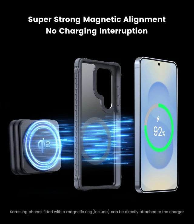 Alt view image 7 of 7 - KU XIU Qi2 3 in 1 Charging Station for Samsung | Aluminum Alloy Foldable 15W Wireless Charger for Galaxy S26 S25 Series, Fast Charger for Galaxy Watch Ultra, for Galaxy Buds