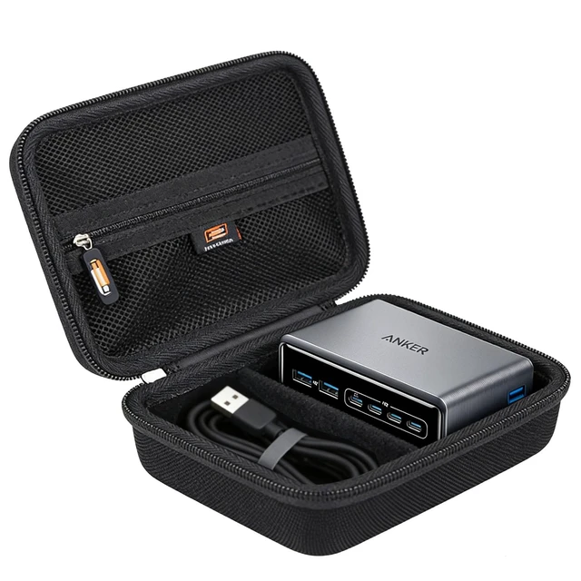 Alt view image 2 of 7 - Hard Travel Case for Anker Prime 200W 6-Port GaN Fast Charging Desktop Charger / 250W USB-C Ultra-Fast 6-Port GaN Charging Station, Storage Carrying Case Protective Waterproof Dustproof (Case Only)