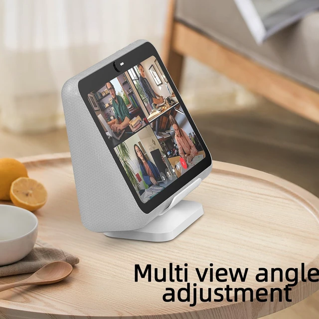 Alt view image 2 of 7 - Rounkin Charging Dock/Base for Meta Portal Go-Rotatable to Adjust the Angle Charging Stand for Facebook Portal Go Smart Video Calling for Office, Home with 45W PD Charging Adapter(White)