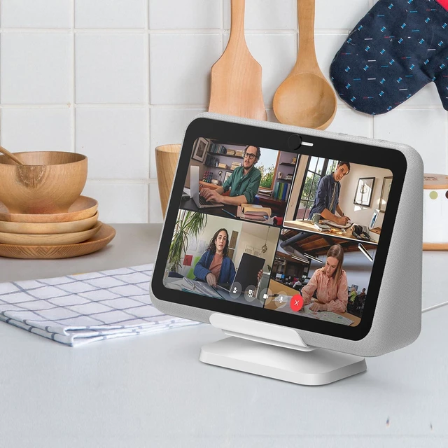 Alt view image 3 of 7 - Rounkin Charging Dock/Base for Meta Portal Go-Rotatable to Adjust the Angle Charging Stand for Facebook Portal Go Smart Video Calling for Office, Home with 45W PD Charging Adapter(White)