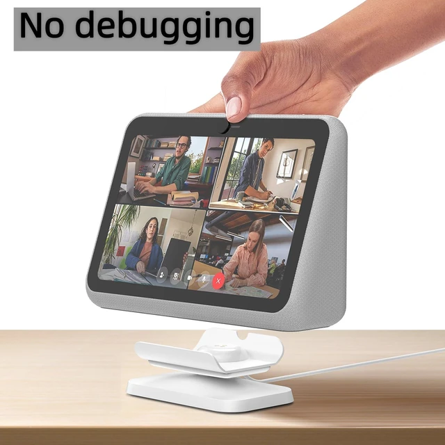 Alt view image 4 of 7 - Rounkin Charging Dock/Base for Meta Portal Go-Rotatable to Adjust the Angle Charging Stand for Facebook Portal Go Smart Video Calling for Office, Home with 45W PD Charging Adapter(White)