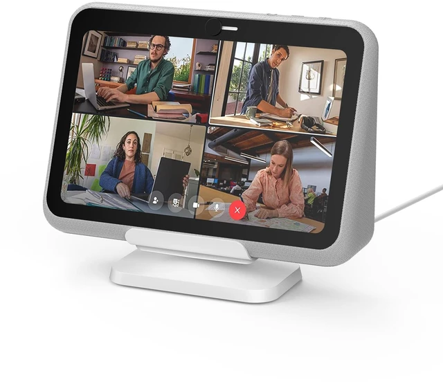 Alt view image 6 of 7 - Rounkin Charging Dock/Base for Meta Portal Go-Rotatable to Adjust the Angle Charging Stand for Facebook Portal Go Smart Video Calling for Office, Home with 45W PD Charging Adapter(White)