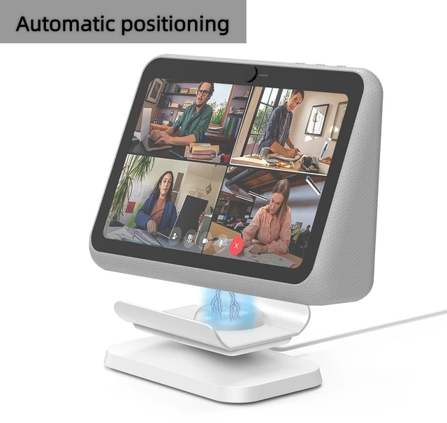 Alt view image 7 of 7 - Rounkin Charging Dock/Base for Meta Portal Go-Rotatable to Adjust the Angle Charging Stand for Facebook Portal Go Smart Video Calling for Office, Home with 45W PD Charging Adapter(White)