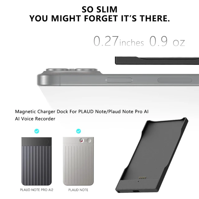 Alt view image 3 of 7 - Tedubax Charging Dock &Hard Case for PLAUD Note/Note Pro AI Voice Recorder | Magnetic Charger Base +4-pin Charger Cable +Protective Storage Bag,Compatible with PLAUD Note Pro AI Voice Recorder