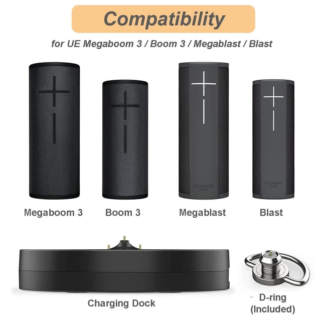 Alt view image 2 of 7 - Charger for Ultimate Ears Boom 3/Megaboom 3/Blast/Megablast, Charging Dock Cradle with USB Port, 5.5ft Cable for UE Boom 3/Megaboom 3/Blast/Megablast