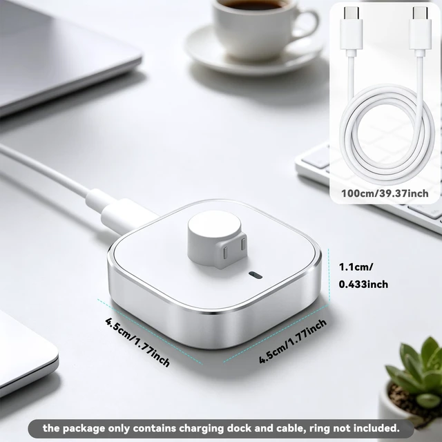 Alt view image 5 of 7 - Charger for RingConn Gen 2/Gen 2 Air/Gen 3 Smart Rings | Aluminum alloy charging dock for RingConn All Size 6/7/8/9/10/11/12/13/14/15