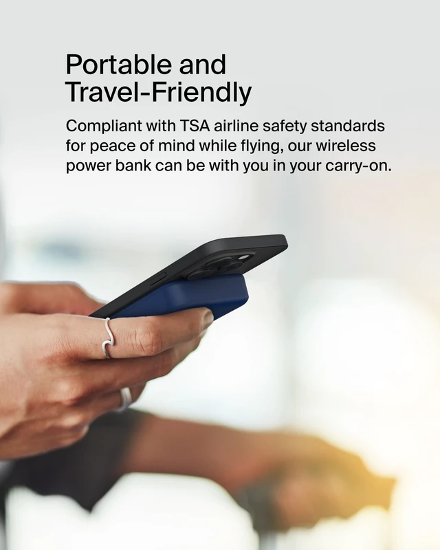 Alt view image 4 of 7 - Belkin 10000mAh 15W Qi2 MagSafe Power Bank w/Built-in Kickstand | Wireless Charging Battery Pack, iPhone 17, Air, Pro, Pro Max, AirPods, Apple Watch, Google Pixel 10, Built-in Stand, Magnetic