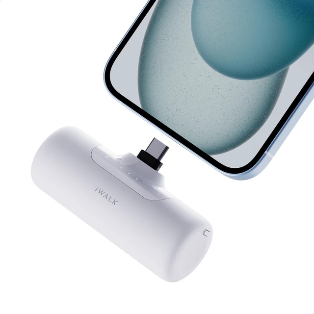 Main image of iWALK 4,500mAh Portable Charger for iPhone 15/16/17, Power Bank with Build-in USB C Connector, Battery Pack Phone Charger for iPhone Series, Samsung S22/23/24 Series and Android, White