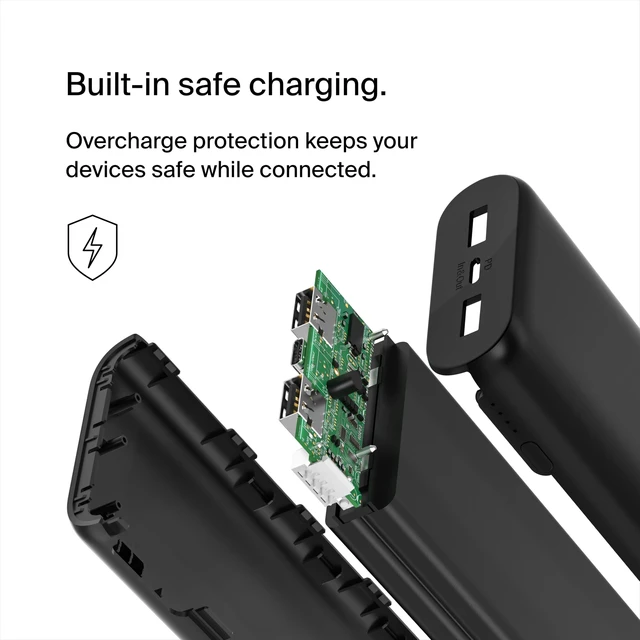 Alt view image 3 of 6 - Belkin 20000mAh 20W 3 Port Power Bank, USB C to USB C Cable Included | Fast Charging Battery Pack, iPhone 17, Air, Pro, Pro Max, AirPods, Nintendo Switch 2, Travel Essentials