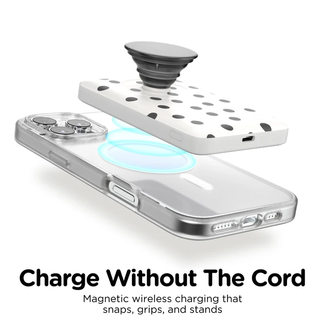 Alt view image 2 of 7 - PopSockets PowerPack Phone Charger with MagSafe- Spotlight Dots | Magnetic, Wireless Charging, Portable Power Bank, Polka Dot, Cute, Aesthetic, Girly