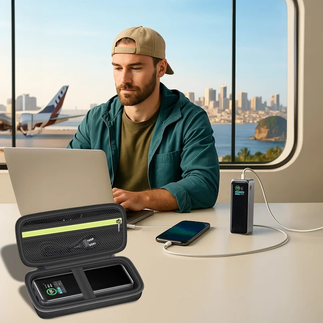 Alt view image 6 of 7 - Case for Anker Prime Power Bank 27,650mAh 250W & 737 24000mAh 3-Port Fast Charging Storage Holder Portable Laptop/Car Charger Carry Box (Box Only)