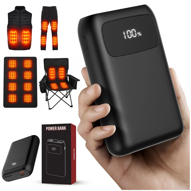 Main image of 7.4V 20000mAh Battery Pack for Heated Vest Coat Jacke for ORORO&Venustas | 3.5/3.8/4.0mm DC Port Rechargeable Battery for Heated Blanket Pants Camping Chair UnderwearNo Adapter Cable Needed
