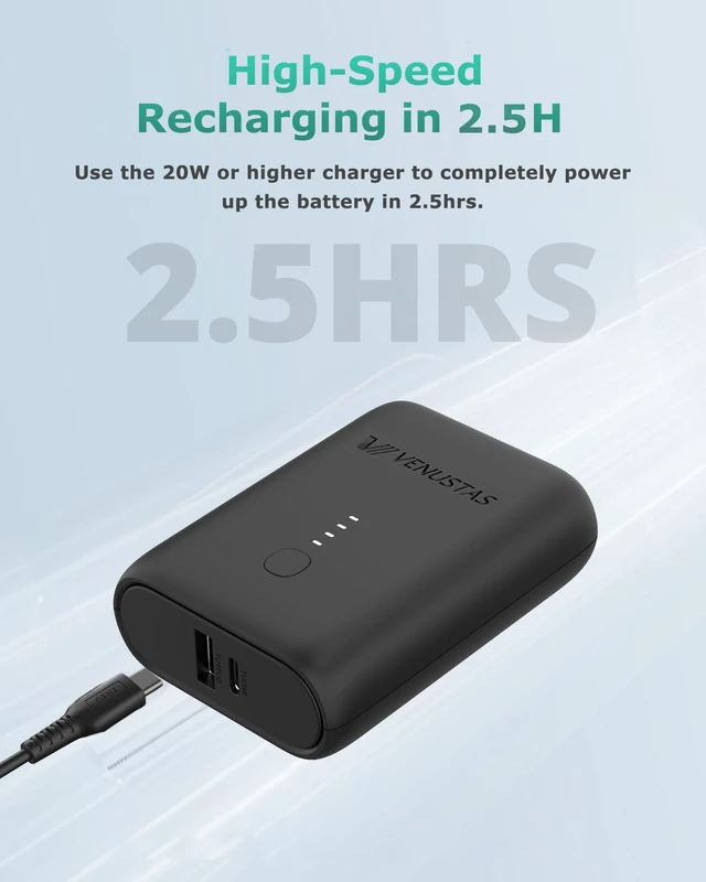 Alt view image 2 of 5 - Venustas Battery Pack for 7.4V DC & 9V USB-C Heated Apparel, 36Wh | Compact design Up to 10-hour runtime 2.5-hour recharge with 20W input ETL Listed USB-C and USB-A phone charging