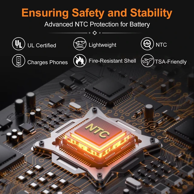 Alt view image 6 of 6 - Hotrego Heated Vest Battery Pack, 5V 2A 10,000 mAH Ultra Slim Compact Portable Charger with USB-C Charging Cable, Rechargeable Power Bank for Men Women Heated Jacket, Pants, Clothing, iPhone,Etc