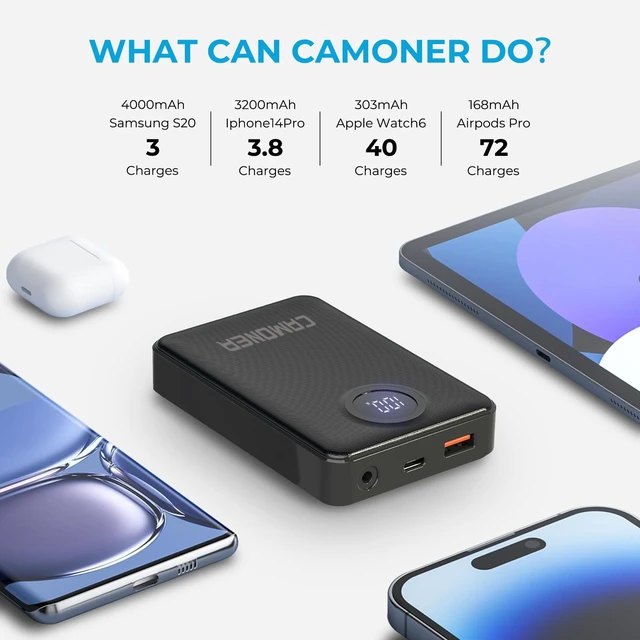 Alt view image 6 of 6 - Camoner 7.4V/5V 3A 14400mAh Heated Vest Battery Pack, Power Bank for Heated Vest, Heated Jacket Battery Pack Compatible with ORORO and Venustas, TODWARM, XINSONYUELL