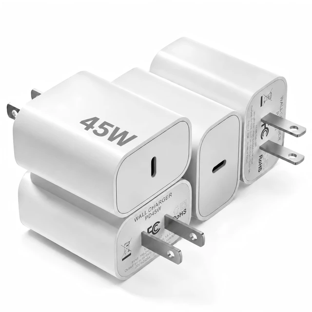 Main image of 45W USB C Charger Block 4Pack Fast Charging Power Block for Home & Office | PD 3.0 Type C Wall Charger Power Adapter for iPhone 18/17/16/15 Pro Max, iPad Pro/Air, Sam-sung Galaxy S25 S24 Ultra