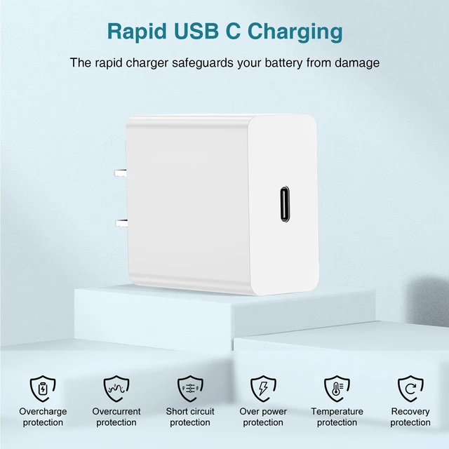 Alt view image 3 of 6 - 4Pack 45W USB C Wall Charger Block, USB C Charging Adapter 45W Type C Super Fast Charging Power Plug Cube for iPhone 18 Pro/17/16/15 Pro Max/for iPad Pro/min/Air/Galaxy S26/S25/24, and More