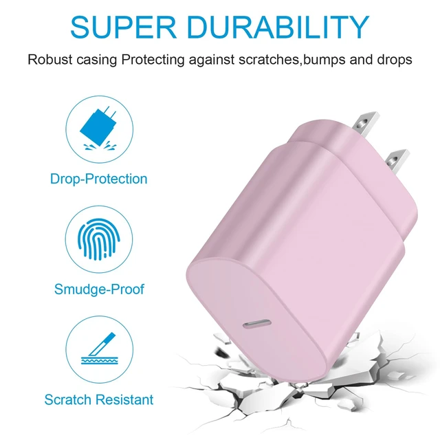Alt view image 2 of 7 - Type C Charger Fast Charging,USB C Charger,25W Samsung Super Fast Charger | for SamsungGalaxy S26/S25/S24/S23/iPhone 17/16/15 Series,Android,with 10FT Extra Long USB C Cable (2-Pack with 2 Cable Pink)
