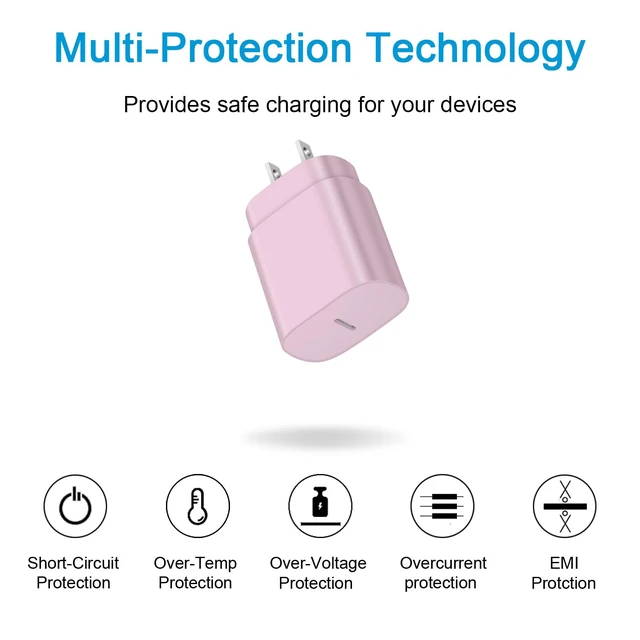 Alt view image 4 of 7 - Type C Charger Fast Charging,USB C Charger,25W Samsung Super Fast Charger | for SamsungGalaxy S26/S25/S24/S23/iPhone 17/16/15 Series,Android,with 10FT Extra Long USB C Cable (2-Pack with 2 Cable Pink)