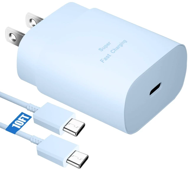Main image of Super Fast Samsung Charger Type C 25W USB C Android Phone Charger Block | with 10FT Long USB C Charging Cable for Samsung Galaxy S26/S26 Ultra/S26+/S25/S25 Ultra/S25+/S24/S23/S22/S20/S21/Note 20,Blue