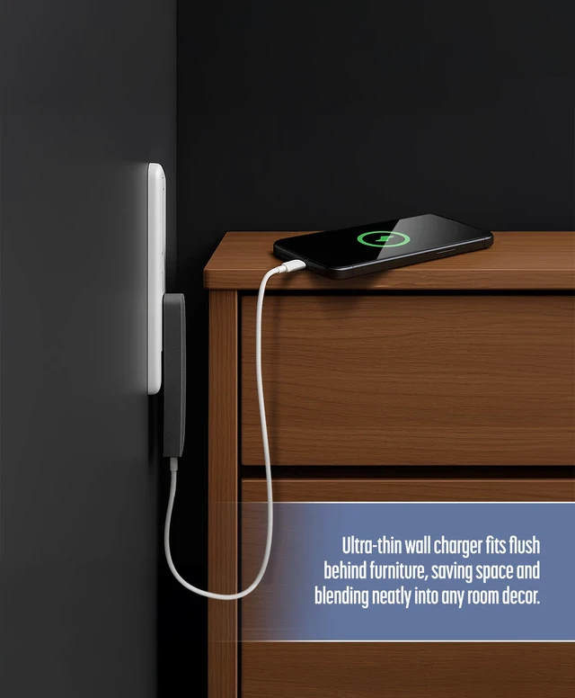 Alt view image 5 of 7 - Galvanox Flat USB-C Charger (35W) for Samsung and Android Devices, Super Fast Charging, Ultra-Slim Wall Adapter for Galaxy S25 Ultra, S24, S23, Google Pixel 9 10, 10 Pro XL (Type-C) Dual Port