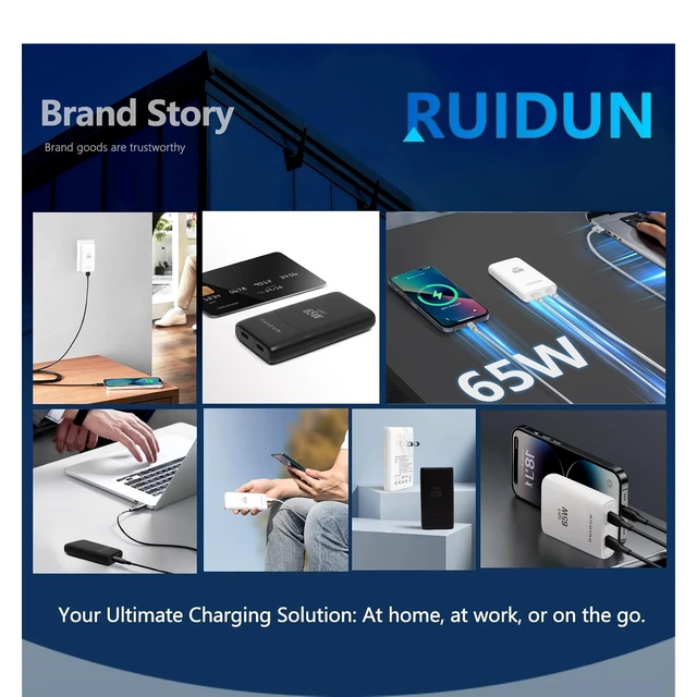 Alt view image 6 of 6 - 65W GaN USB C Charger,Dual-Port Fast Wall Charger,PD 3.0 & QC 4.0,Foldable Plug for MacBook Pro/Air, iPhone 15, iPad Pro, Galaxy S24, Steam Deck & More (Black-2C)