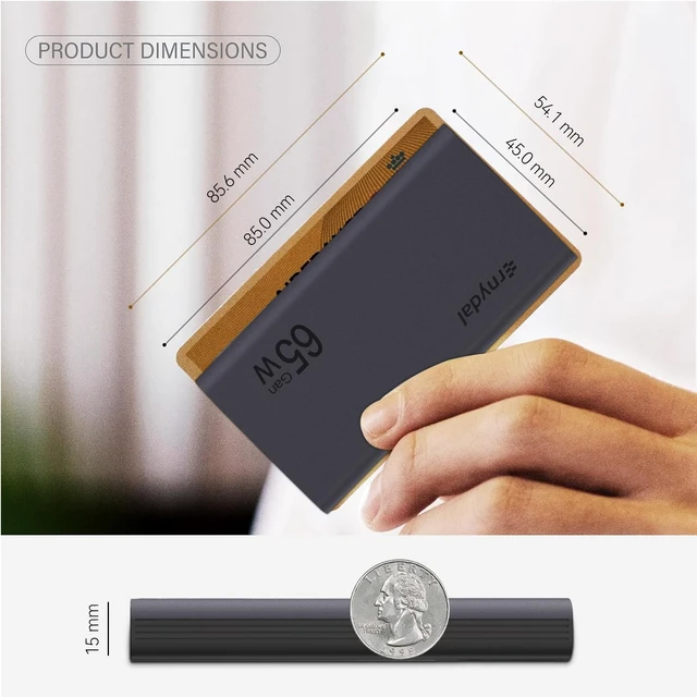Alt view image 2 of 7 - 65W Flat USB C Wall Charger Block,Dual USB-C Ports,Grey | 65W Fast Charging,Foldable Plug for Travel,Ultra-Thin,2-Port Fast Charging For MacBook/iPad/iPhone/Galaxy,GaN Technology