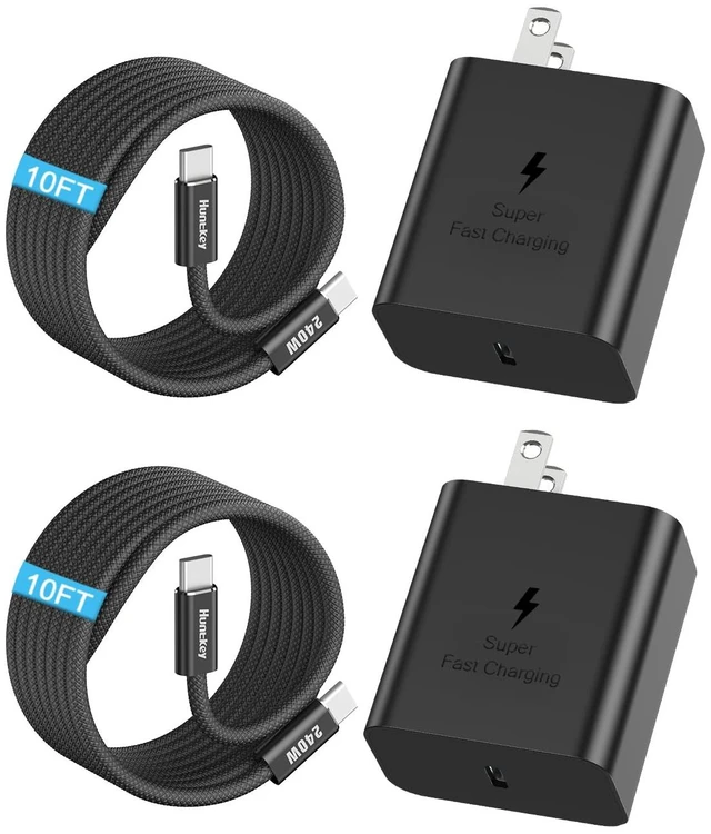Main image of 45W USB C Fast Charger, 2-Pack Super Fast Charging Wall Charger Block with 2X 10FT USB C to C Cable for Samsung Galaxy S26 Ultra/S26/S25/S24, iPhone 18/17/16/15, iPad and USB-C Devices