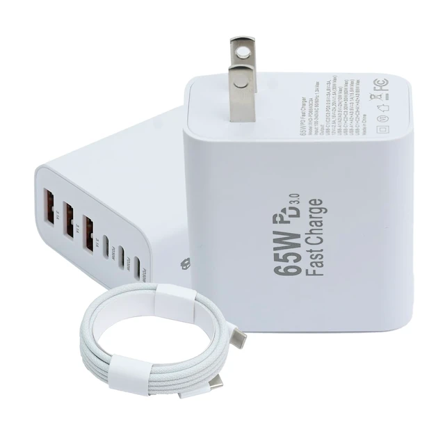 Main image of USB C Super Fast Charger Block, 65W USB C Wall Charger Plug, 6-Port 65W Type C Phone Charging Cubes Multiport Power Adapter for iPhone 17/16/15/14/13/12 Series,Galaxy S26/S25 Ultra,iPad,Mac Book