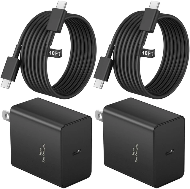 Main image of Coreykin 45 W Type C Charger Fast Charging,2Pack USB C Fast Charger Adapter & 10FT Long USB C to USB C Cable,45W USB C Android Phone Charger for Galaxy S24/S23/S22 Ultra/Plus/Note 20/S20/S21(Black)