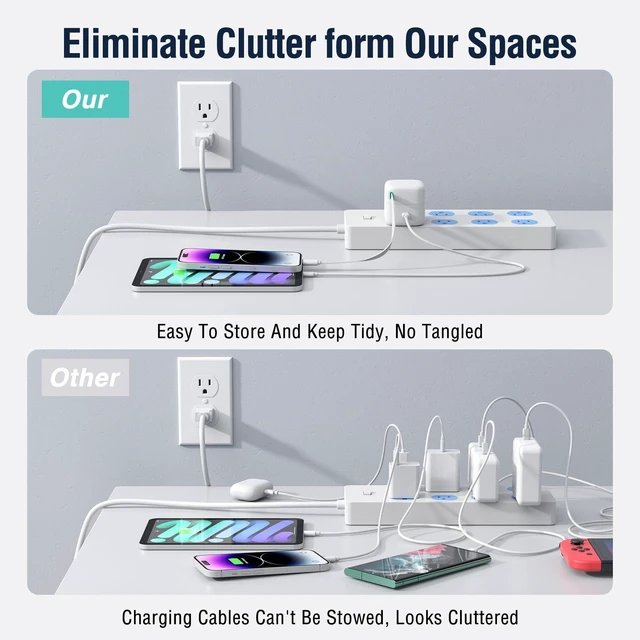 Alt view image 5 of 7 - Retractable Charger for iPhone, 35W PD Fast Charger Block with Retractable Cable (31.5 inch) and Type C Ports, Portable Charger Adapter for iPhone 14/13 Pro Max/iPad/AirPods