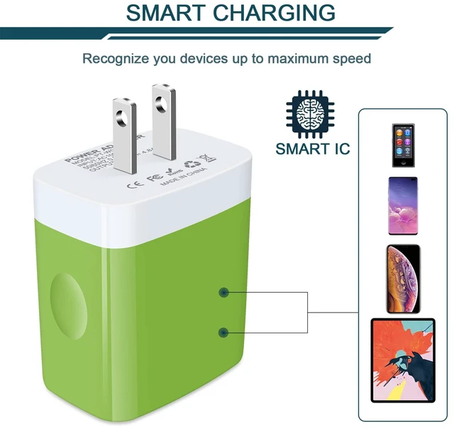 Alt view image 3 of 5 - USB Charger Cube, Wall Charger Plug, AILKIN 4.8A 4-Muti Port USB Adapter Power Plug Charging Station Box Base Replacement for iPhone 16e 16 15 14 13 Pro Max/X, iPad, Samsung Phones Charging Block