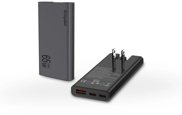 Main image of 65W Flat USB C Wall Charger Block,3-Ports Slim USB C Charger,Grey | 65W Fast Charging,Foldable Plug for Travel,Ultra-Thin,3-Ports Fast Charging For MacBook/iPad/iPhone/Galaxy,GaN Technology