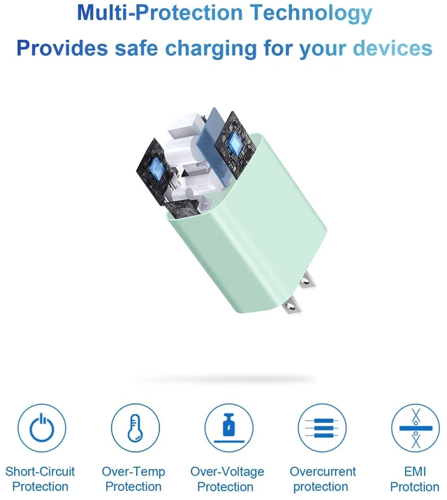 Alt view image 4 of 7 - iPhone Charger Fast Charging 10FT 20W USB C Charger Block Super Fast Charger Cable Compatible with iPhone14/14 Pro Max/13/13Pro/12/12 Pro/11,iPad(Green