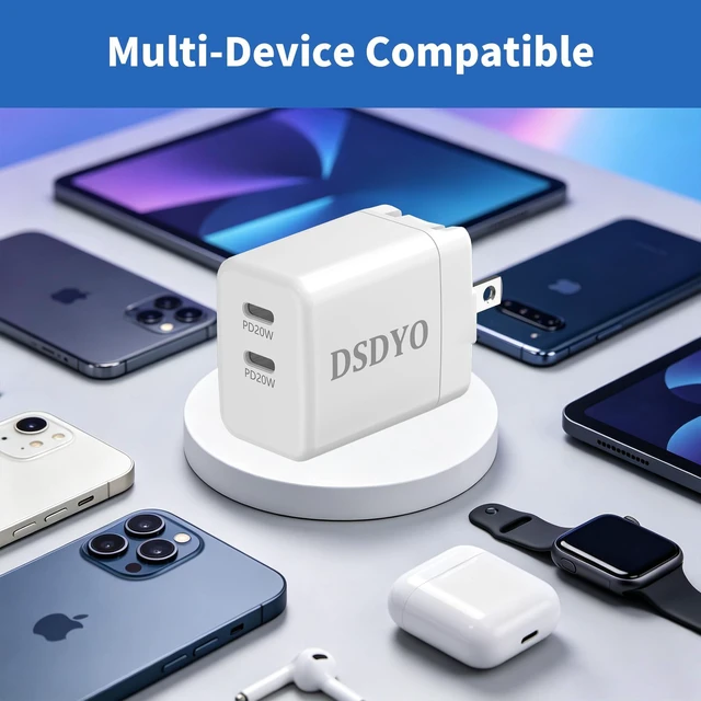 Alt view image 2 of 7 - 20W USB C Charger for iPhone 17 16 15, Home & Travel | USB C Charger for iPhone 15 Pro/17/17 Pro Max, Galaxy, Pixel, and MagSafe Compatible Accessories